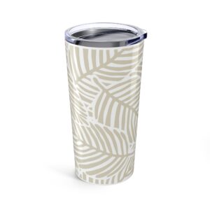 20oz Palm Leaf Tumbler — Neutral Botanical Travel Cup - Image 3