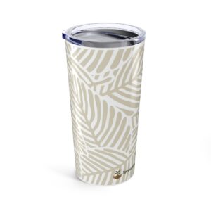 20oz Palm Leaf Tumbler — Neutral Botanical Travel Cup - Image 4